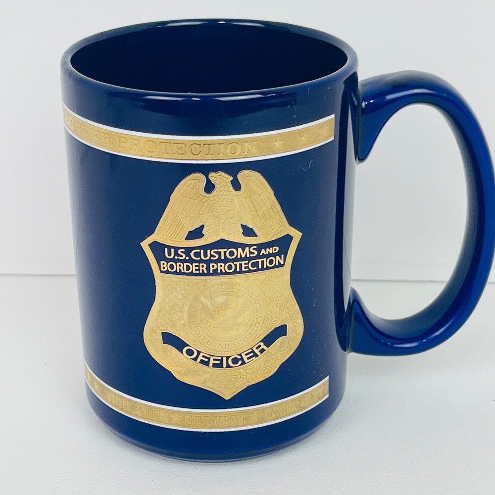 US Customs and Border Protection Mug Blue Gold Officer Field Operations ICE Agen